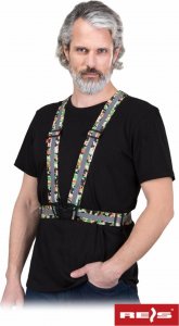 R.E.I.S. KOS-STRAPE - szelki z pasami odblaskowymi, plastikowa sprzączka, regulacja obwodu i długości, szerokość szelek ok. 3,70 cm - różowy - UNI. 3