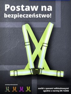 R.E.I.S. KOS-STRAPE - szelki z pasami odblaskowymi, plastikowa sprzączka, regulacja obwodu i długości, szerokość szelek ok. 3,70 cm - różowy - UNI. 5