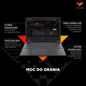 Laptop HP Victus 16-e0212nw Ryzen 7 5800H / 16 GB / 1 TB / W11 / RTX 3060 / 144 Hz (4P4C4EA) 18