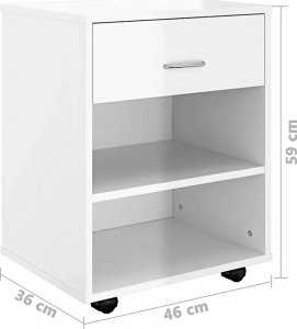 Elior Biały kontener biurkowy z połyskiem - Bellano 5X 3