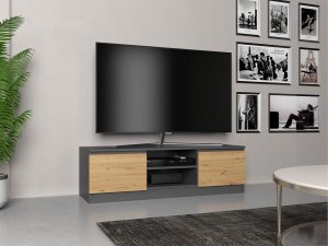 Topeshop Szafka RTV 120x40xH36 antracyt/artisan 3