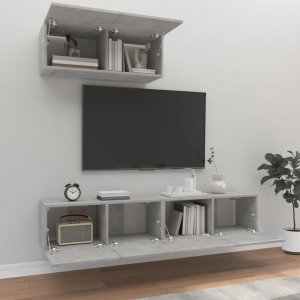 vidaXL vidaXL Zestaw 3 szafek TV, szarość betonu, materiał drewnopochodny 3