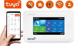 Huxgo Bezprzewodowy alarm GSM + WiFi HXA006 4G LTE z aplikacją TUYA SMART - C5 + syrena bezprzewodowa 2