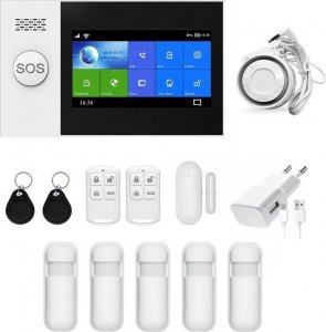 Huxgo Bezprzewodowy alarm 2G GSM + WiFi - HXA007 R5 + syrena przewodowa 105 db 2