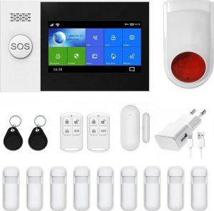 Huxgo Bezprzewodowy alarm 2G GSM + WiFi - HXA007 R9 + syrena bezprzewodowa 120 db 2