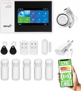 Huxgo Bezprzewodowy alarm 4G LTE GSM + WiFi - HXA007 R5 + syrena 105 dB 10