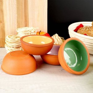 Excellent Houseware Naczynie do zapiekania / miska kamionkowa kokilka zestaw 140 ml 4 szt. 5