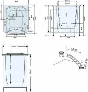 Wanna Home Deluxe z hydromasażem dla niepełnosprawnych Vital L 10