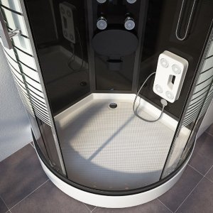 HDL Kabina prysznicowo-parowa 90x90 czarna, led, radio 5
