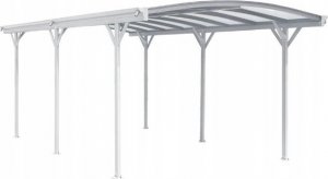 HDL Aluminiowa wiata samochodowa biała 505 x 300 4