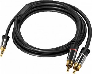 Kabel PremiumCord Jack 3.5mm - RCA (Cinch) x2 5m czarny (kjqcin5) 2
