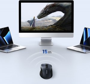 Mysz Ugreen optyczna mysz bezprzewodowa USB 2.4GHz 4000 DPI czarny (MU006) 7