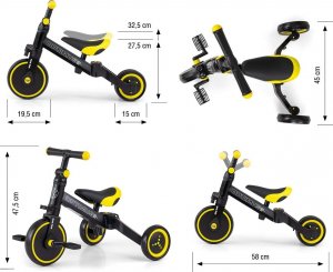 Milly Mally Rowerek 3w1 Optimus Black 9
