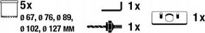 Einhell 49109178 ZESTAW OTWORNIC 8 SZT, 68-127 MM 9