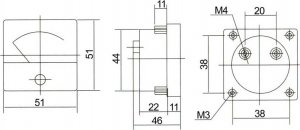 Blow 2153# Miernik analogowy amperomierz kwadrat 2