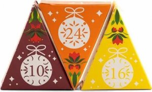 Kalendarz adwentowy English Tea Shop Zestaw herbatek trójkątny biały 25 piramidek BIO* 50g 5