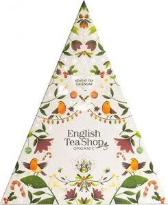 Kalendarz adwentowy English Tea Shop Zestaw herbatek trójkątny biały 25 piramidek BIO* 50g 6