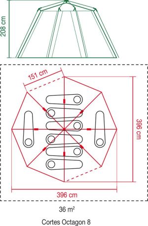 Namiot turystyczny Coleman Octagon 8 pomarańczowy 9