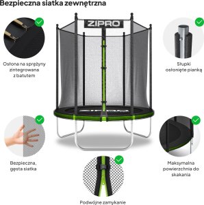 Trampolina ogrodowa Zipro Jump Pro OUT z siatką zewnętrzną 4FT 127cm 5