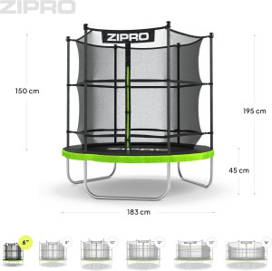 Trampolina ogrodowa Zipro Jump Pro z siatką wewnętrzną 6FT 183cm 8