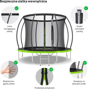 Trampolina ogrodowa Zipro Jump Pro Premium z siatką wewnętrzną 8FT 252cm 5