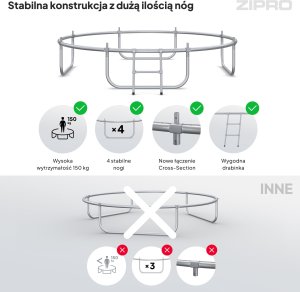 Trampolina ogrodowa Zipro Jump Pro Premium z siatką wewnętrzną 8FT 252cm 6