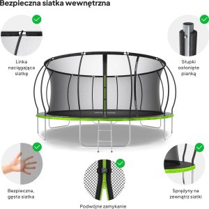 Trampolina ogrodowa Zipro Jump Pro Premium z siatką wewnętrzną 16FT 496cm 5