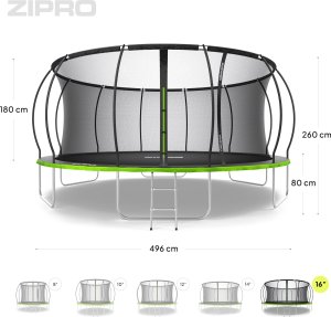 Trampolina ogrodowa Zipro Jump Pro Premium z siatką wewnętrzną 16FT 496cm 9