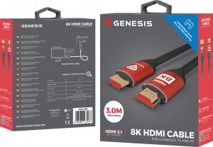 Kabel GENESIS HDMI - HDMI 3m czerwony (NKA-1993) 2