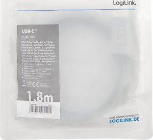 Kabel USB LogiLink USB-C - HDMI 1.8 m Czarno-srebrny (CUA0100) 3