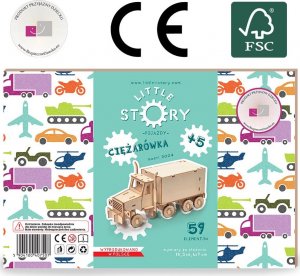 Little-Story Little Story Drewniane Puzzle Model 3D - Ciężarówka 5