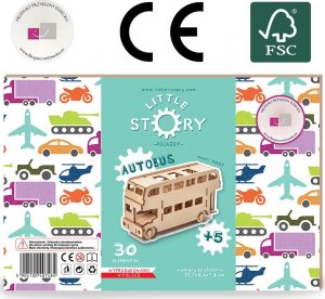 Little-Story  Drewniane Puzzle Model 3D - Autobus 13