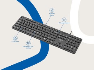 Klawiatura + mysz ZOY Mysz ZOY ZMS08 czarna + Klawiatura ZOY ZK800 + Podkładka ZOY czarna ZMP30 + Torba ZOY ProBag 16" ZLB16 30