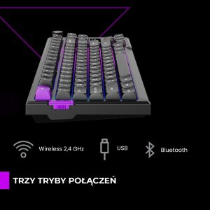 Klawiatura PREYON PREYON SILENT CLAW TKL YELLOW + Podkładka pod nadgarstki Falcon Soft TKL 8