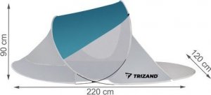 Trizand Namiot plażowy 220x120x90cm - turkusowo - szary 7