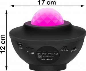 Retoo PROJEKTOR GWIAZD STAR LAMPKA NOCNA LED USB + PILOT 16