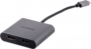 Adapter USB Unitek V1404B USB-C - HDMI x2 Srebrny (V1404B) 2