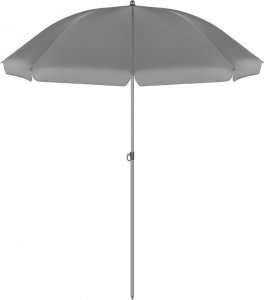 Saska Garden Zestaw mebli ogrodowych okrągły stół 4 krzesła i parasol ciemny szary 7