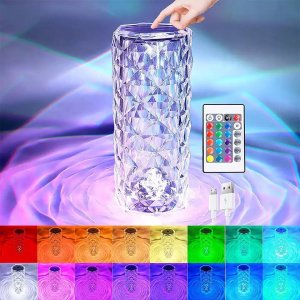 Lampa stołowa Smart Hardware KRYSZTAŁOWA LAMPA ŚWIECĄCA LED 4