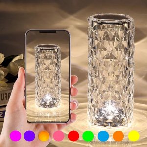 Lampa stołowa Smart Hardware KRYSZTAŁOWA LAMPA ŚWIECĄCA LED 7