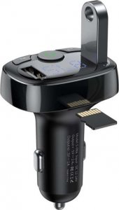 Transmiter FM Baseus Bluetooth 2xUSB microSD czarny 2