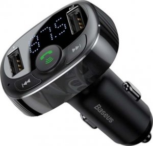 Transmiter FM Baseus Bluetooth 2xUSB microSD czarny 3