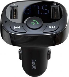 Transmiter FM Baseus Bluetooth 2xUSB microSD czarny 5