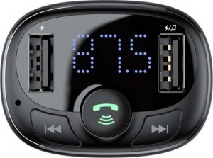 Transmiter FM Baseus Bluetooth 2xUSB microSD czarny 6
