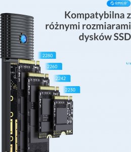 Kieszeń Orico M2 NVME 10Gbps aluminium USB C (PWM2-G2-BK-EP) 4
