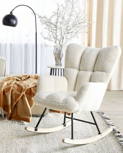 Beliani Fotel bujany boucle biały OULU 9