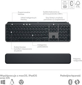 Klawiatura + mysz Logitech MX Keys S Combo Graphite (920-011614) 6