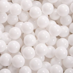 KiddyMoon KiddyMoon Plastikowe piłeczki 7cm biały 50 Zabawka zestaw kulek 2