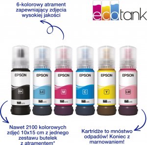 Drukarka atramentowa Epson EcoTank* L8050 (C11CK37402) 3