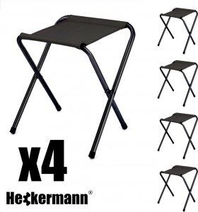 Heckermann Stół składany drewniany 120x60cm + 4x Taboret 4